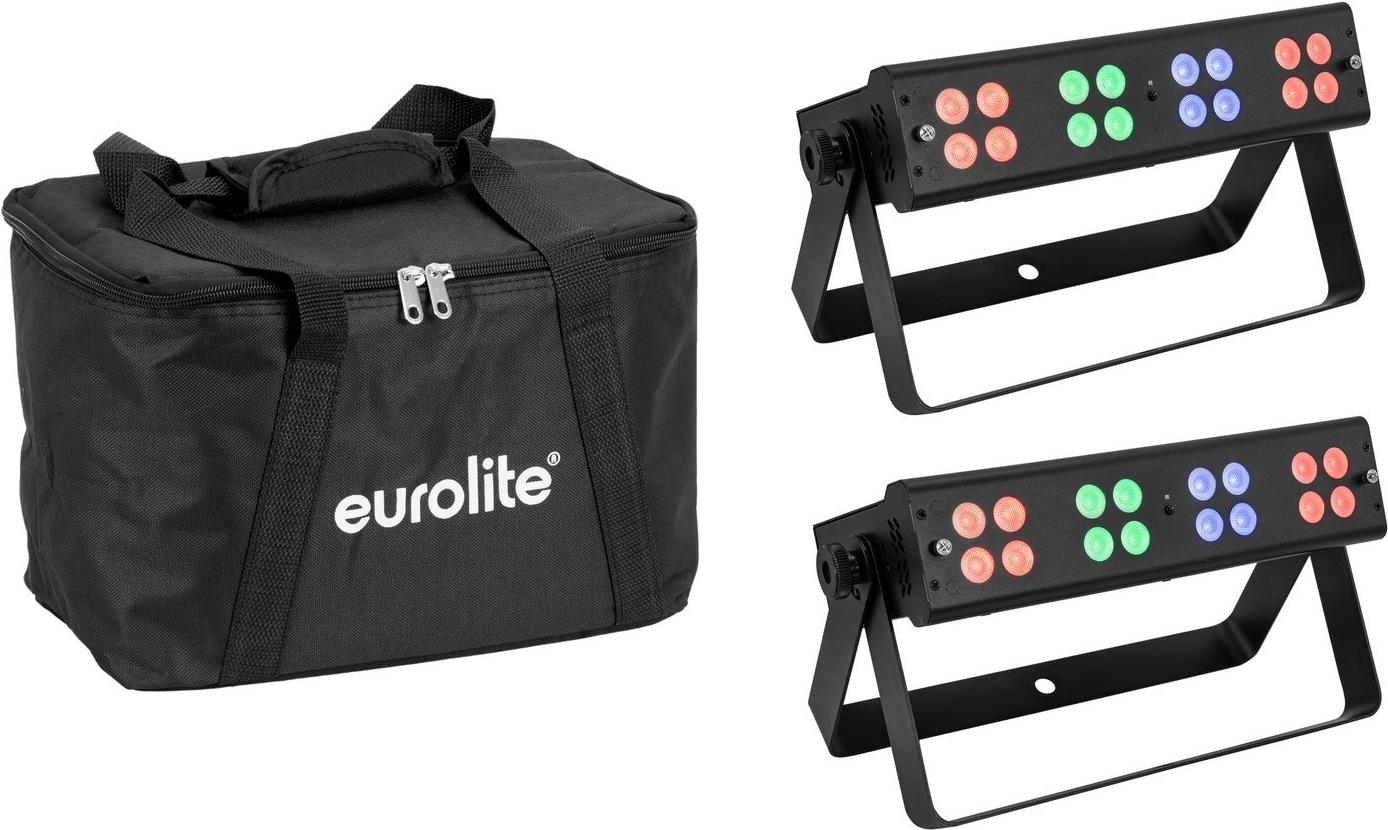 EUROLITE Set 2x LED Silent Bar 16x4W RGB/WW + Soft-Bag (20001020)