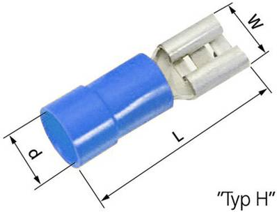 LappKabel Flachsteckhülse Steckbreite: 6.3 mm Steckdicke: 0.8 mm 180 ° Teilisoliert Blau 63101080 100 St. (63101080)