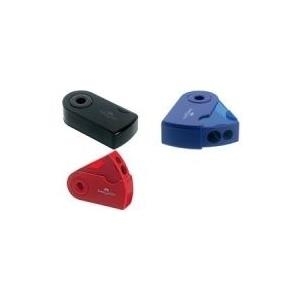 FABER-CASTELL Doppelspitzdose mit Schutzhülle, rot-blau mit Spanbehälter für leichtes und sauberes Spitzen, - 12 Stück (182701)