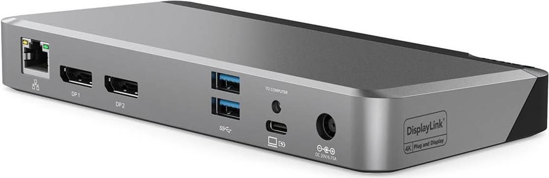 ALOGIC DUPRDX2-100 replicatore di porte e docking station per notebook Cablato USB 3.2 Gen 1 [3.1 Gen 1] Type-C Nero, Grigio (A