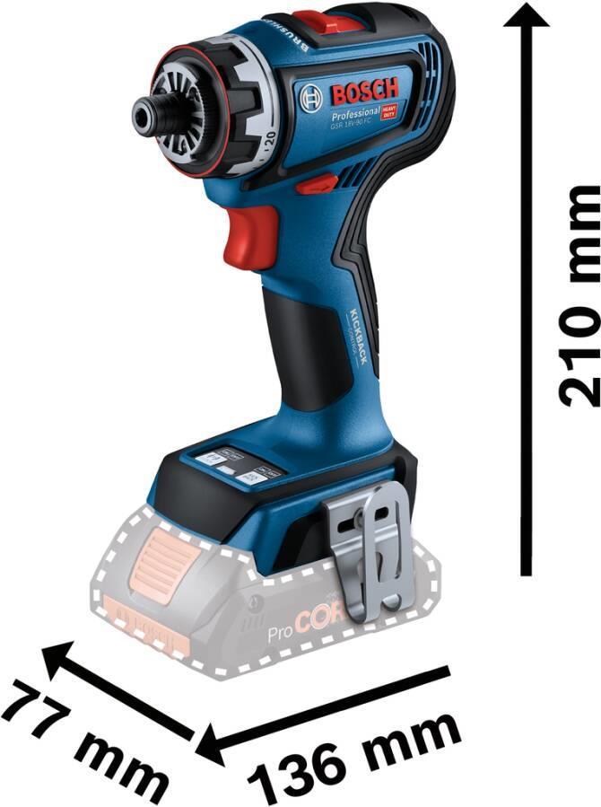 Bosch Professional GSR 18V-90 FC 06019K6203 Cacciavite di perforazione a cordone a corda 18 V Ioni di litio senza batteria senz