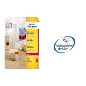 Avery - Etiketten - Neongelb - 63,5 x 29,6 mm - 540 Etikett(en) (20 Bogen x 27) (L6004-25)