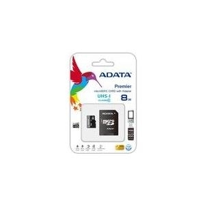 ADATA Premier UHS-I - Flash-Speicherkarte (microSDHC/SD-Adapter inbegriffen) - 8GB - UHS Class 1 / Class10 - microSDHC UHS-I (AUSDH8GUICL10-RA1)