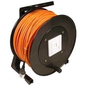 Verlängerungskabel Cat 6, S-STP, auf Kabeltrommel, 90 m Für mobilen Einsatz wie Service, Messen, Präsentationen usw. (17000165)