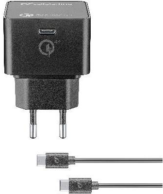 Cellularline USB-Ladegerät Power-Kit PD 30W ACHKITQC4TYCK Steckdose Ausgangsstrom (max.) 3000 mA 1 x USB-C Buchse USB P (ACHKITQC4TYCK)