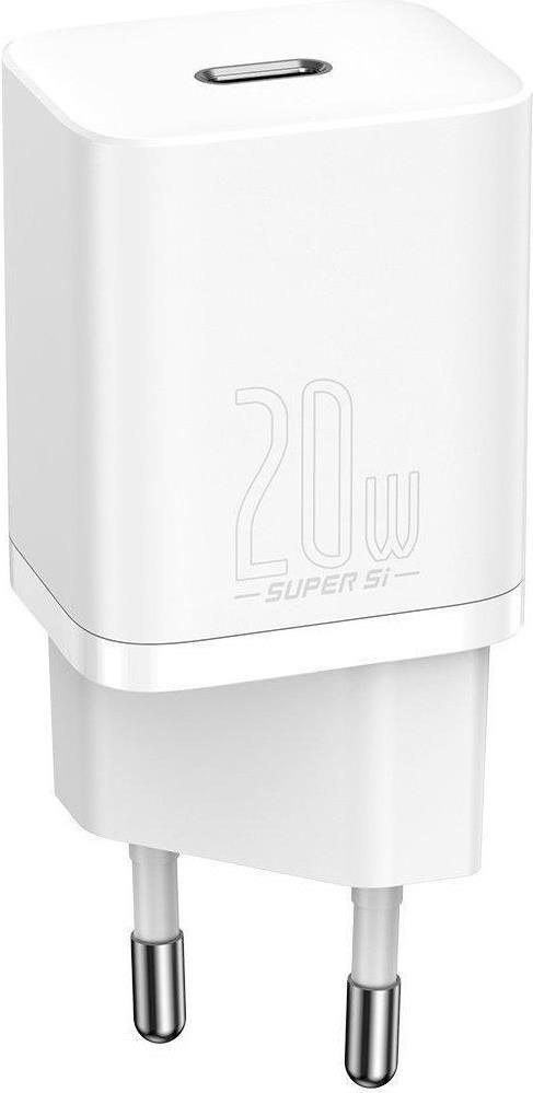 Baseus CCSUP-B02 Caricabatterie per dispositivi mobili Bianco Esterno (Baseus Super Si USB-C Wall Charger 20W - White)