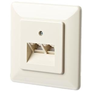 METZ CONNECT BTR IT CONNECT UAE 8/8 UP - Anschlussdose, unterputz - RJ-45 X 2 - Pearl White, RAL 1013 - 2 Ports (130061101-I)