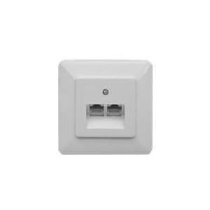 ZE 1x UAE-Dose 2x8(4)S UP m. abschaltbarem Abschlusswiderstand, perlweiss, mit Schraubklemmen, ISDN Ausfuehrung - 4 Kontakte belegt (1-628.62.8.01)