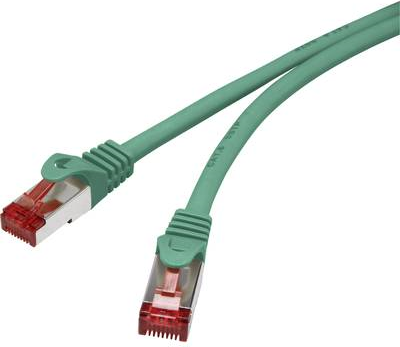 Renkforce RJ45 Netzwerk Anschlusskabel CAT 6 S/FTP 0.25 m Grün mit Rastnasenschutz, vergoldete Steckkontakte, Flammwidrig (RF-3432110)