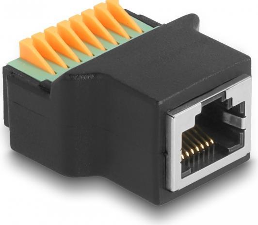 Delock Presa RJ45 su morsettiera con adattatore per pulsante