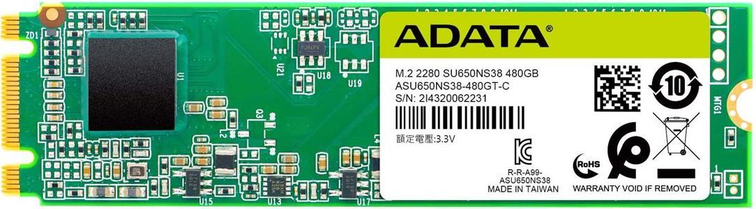 ADATA Ultimate SU650 M.2 480 GB Serial ATA III 3D TLC (ADATA 480GB Ultimate SU650 M.2 SATA SSD M.2 2280 SATA3 3D NAND R/W 550/5