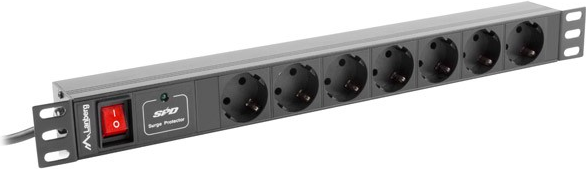 Lanberg PDU 1U 10A, 7 sockets schuco, 2m, Black (PDU-07F-0200-IEC-BK)