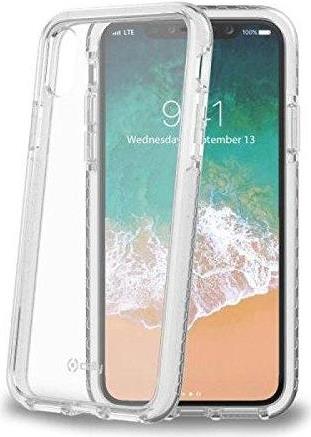 Celly Hexagon2 HEXAGON900WH - Hintere Abdeckung für Mobiltelefon - Polycarbonat, thermoplastischer Elastomer (TPE), KIBITON rubber - durchsichtig - für Apple iPhone X