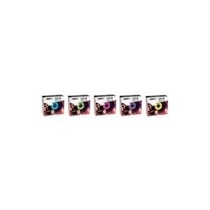 EMTEC Vinyl Look - 10 x CD-R - 700MB (80 Min) 52x - Blau, Gelb, Violett, grün, pink - Slim Jewel Case (ECOC801052SLVY)