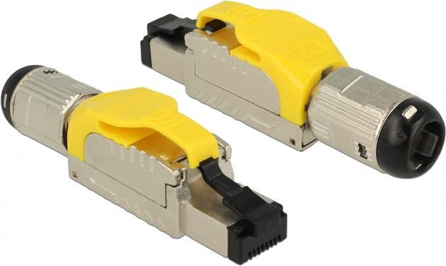 DeLOCK 86287 cavo di collegamento RJ-45 Argento Giallo (Delock netvrk-konnektor - 6.6 cm - me)