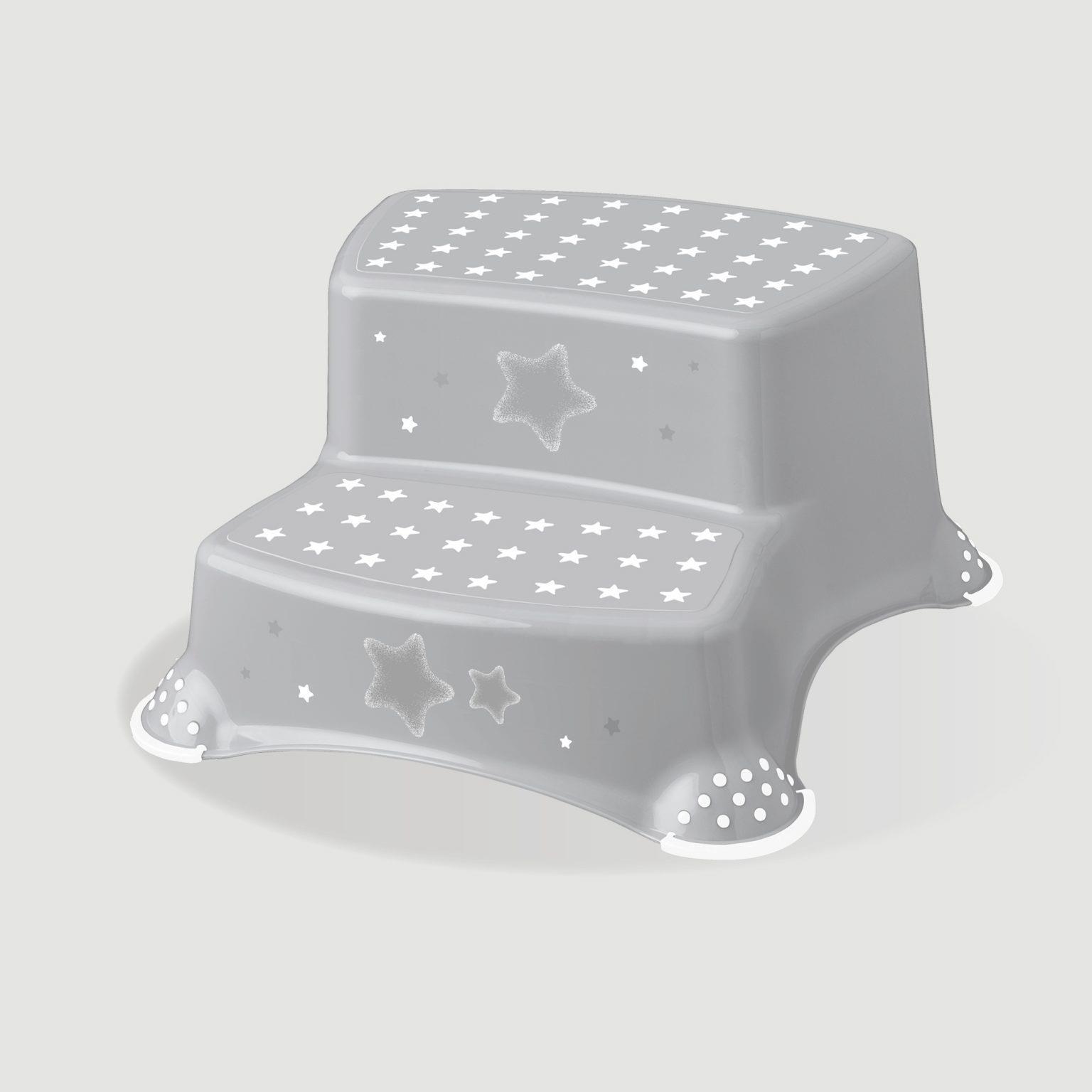 keeeper kids Tritthocker igor stars, zweistufig, grau mit Aufdruck, Tragkraft: 120 kg, mit Anti-Rutsch-Füßen, - 1 Stück (1003113019600)