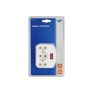 REV 3-fach Kombi-Adapter mit Schalter weiss (00135101)