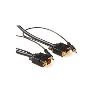 MicroConnect - VGA-/Audioverlängerungskabel - HD-15 (VGA), Mini-Stecker (M) bis HD-15 (VGA), Mini-Stecker - 3 m - Daumenschrauben