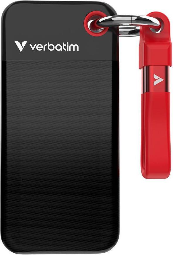 Verbatim Pocket SSD 1 TB USB tipo-C 3.2 Gen 2 (3.1 Gen 2) Nero Rosso