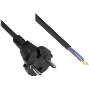 Netzkabel Konturenstecker gerade an abisolierten Enden, schwarz, 7,5m, Good Connections® (1500-SL07)