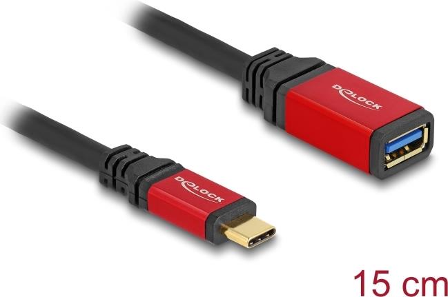 Delock Adattatore USB 10 Gbps Spina USB Type-C da 15 cm rosso in metallo