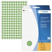 HERMA - Permanentklebeetiketten - grün - 8 mm rund 5632 Etikett(en) (32 Bogen x 176) (2215)