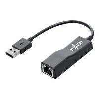 Fujitsu USB2.0-LAN-Adapter - Netzwerkadapter - USB 2.0 - 10/100 Ethernet - Schwarz, Anthrazit - für CELSIUS Mobile H910, H970, ESPRIMO Q956, LIFEBOOK A532, E554, SH531, T731, Stylistic Q550
