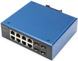 DIGITUS Switch Gigabit Ethernet PoE industriale a 8+4 porte