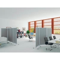 PAPERFLOW Mobiles Trennwandsystem, 2er Set, Farbe: alu-grau Alurahmen, Aneinanderreihung mehrerer Elemente durch (CR01x2.35)
