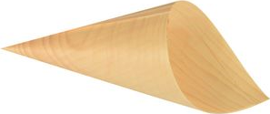 Cono finger food PAPSTAR "puro" diametro 45 mm in legno lunghezza 85 mm per alimenti insapore - 1 pezzo (85673)