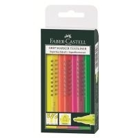 Faber-Castell Textmarker GRIP 1543 - Grün - Orange - Pink - Gelb - Mehrfarben - Grün - Orange - Pink - Gelb - Kunststoff - Polypropylen - Meißel - Tinte auf Wasserbasis (154304)