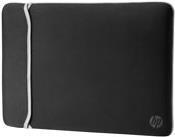 HP Neoprene Reversible Sleeve - Notebook-Hülle - 39.62 cm (15.6) - Schwarz, Silber - für HP 14, 15, Envy 13, ENVY x360, Pavilion 14, 15, Pavilion x360, Spectre x2, x360, Stream 14