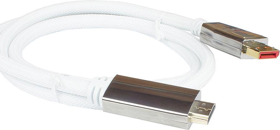 PYT M0223 - DP 1.4 a HDMI 2.0 A maschio nylon 4K60Hz 3 m bianco - digitale/display/video (GC-M0223)