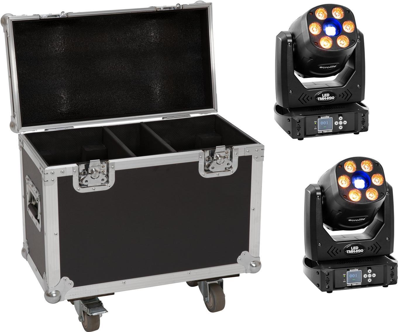 EUROLITE Set 2x LED TMH-H90 + Case mit Rollen (20000928)
