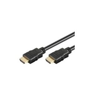 Wentronic Goobay Standard HDMI Kabel mit Ethernet, Schwarz, 10 m - HDMI A-Stecker > HDMI A-Stecker (31887)
