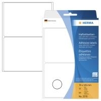 HERMA - Matte, permanente selbstklebende Papieretiketten - weiß - 74 x 105 mm 64 Etikett(en) (32 Bogen x 2) (2570)