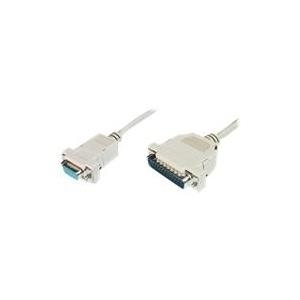 CAVO SERIALE RS232 NULL MODEM (INCROCIATO) CONNETTORI 9 POLI FEMMINA 25 MASCHIO MT 3