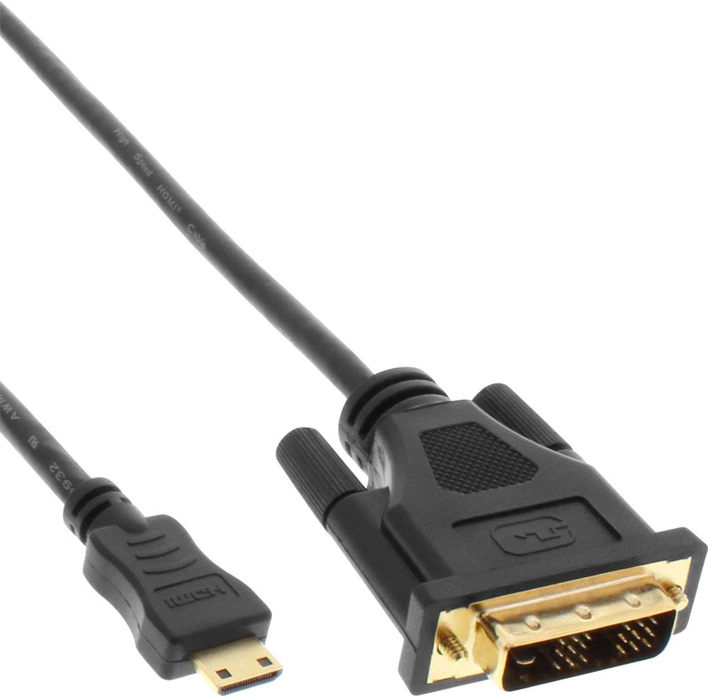 Cavo mini HDMI a DVI - Spina HDMI C a DVI 18+1 - 3 m