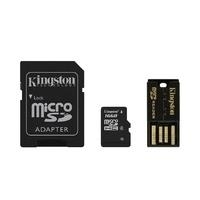 Kingston Multi-Kit / Mobility Kit - Flash-Speicherkarte (microSDHC/SD-Adapter inbegriffen) - 16GB - Class 4 - microSDHC - mit USB Reader (MBLY4G2/16GB)