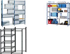 Modulo base scaffalatura Paperflow ad incastro RANG'ECO regolabile - 5 ripiani blu - K605130