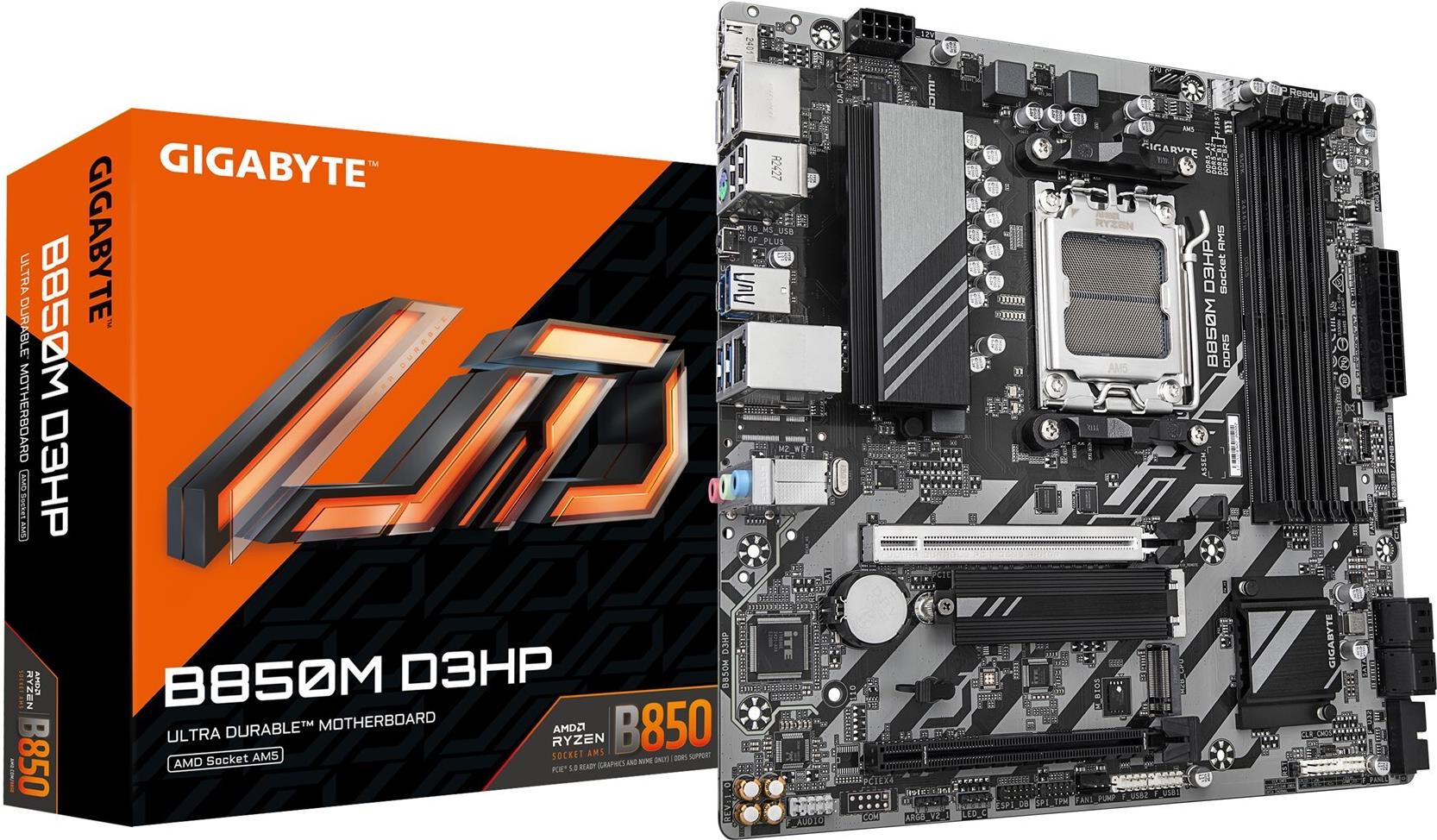 GIGABYTE B850M D3HP Scheda Madre - Processori AMD Ryzen Serie 9000 522 fasi VRM digitali fino a 8200MHz DDR5 (OC) 1xPCIe 5.0 1x