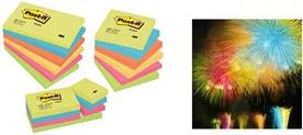 Foglietti riposizionabili Post-itÂ® Notes Energy 51x38 mm neon assortiti conf. 12 blocchetti da 100 ff - 653-TFEN