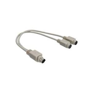 InLine® PS/2 Y-Kabel, Maus+Tastatur an Notebook (19933P)