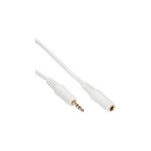 Prolunga jack - spina 3,5mm - presa - stereo bianco - oro - 1m