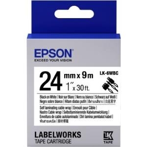 Epson LabelWorks LK-6WBC - Self-laminating cable wrap - Schwarz auf Weiß - Rolle (2,4 cm x 9 m) 1 Rolle(n) - für LabelWorks LW-1000P, LW-600P, LW-700, LW-900P (C53S656901)