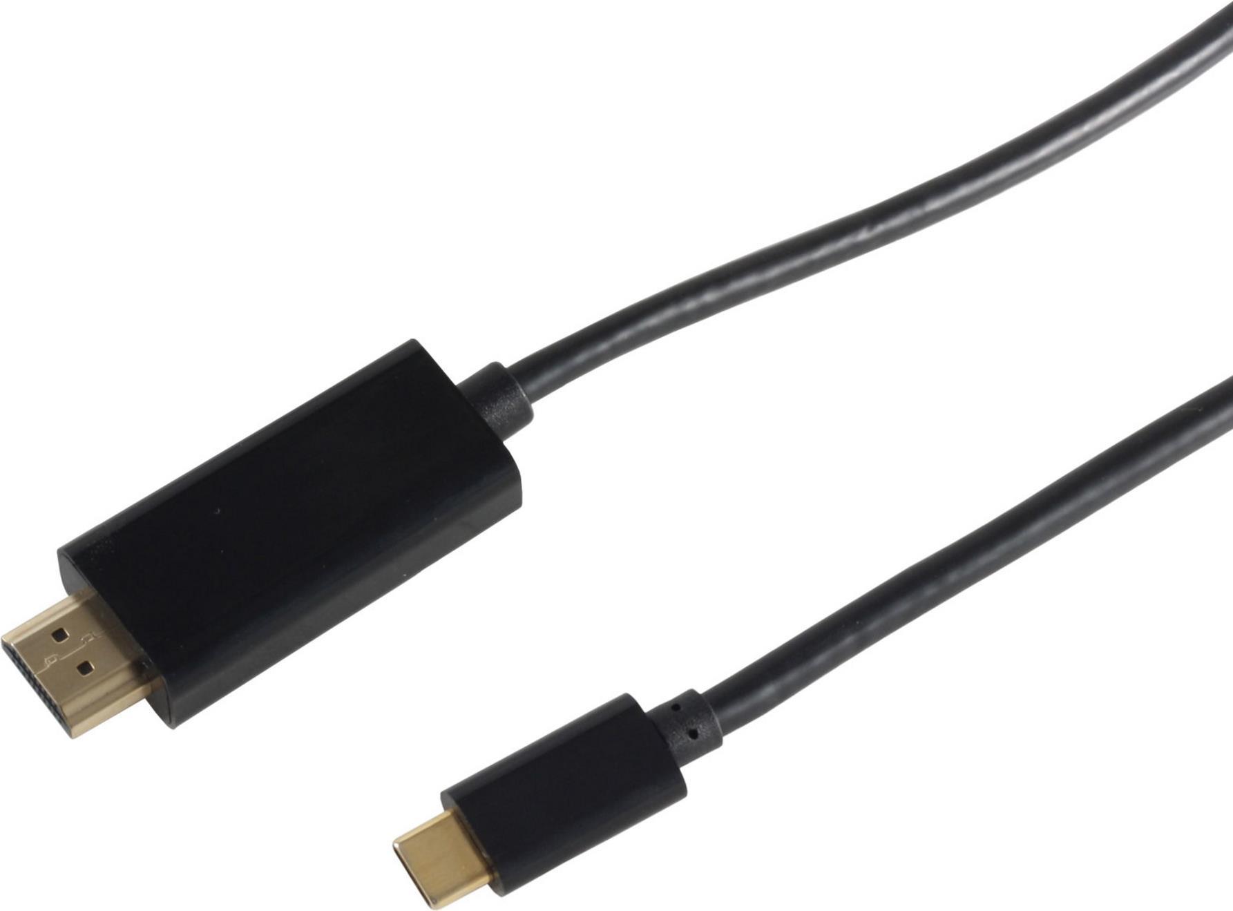 S-Conn 10-56185 Adattatore cavo video nero HDMI tipo A (standard) USB C da 18 m (10-56185)