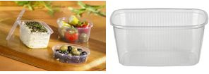 PAPSTAR Verpackungsbecher eckig, ohne Deckel, 500 ml aus Polypropylen (PP), transparent, 4-eckig, - 10 Stück (82048)