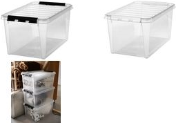 smartstore Aufbewahrungsbox CLASSIC 45, 47 Liter Farbe: transparent, weiße Klippverschlüsse, - 1 Stück (3476141)
