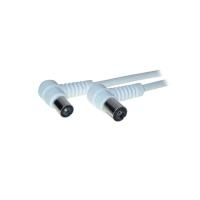 Good Connections - Antennenkabel - Koax Stecker-> Koax Buchse - gewinkelt - 5.0 m - Weiss (S-AWW5)