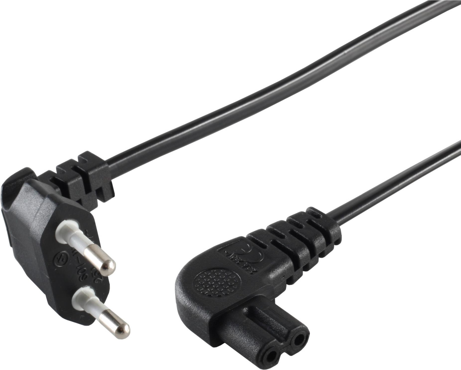 Euro Power Cord angled black 15m